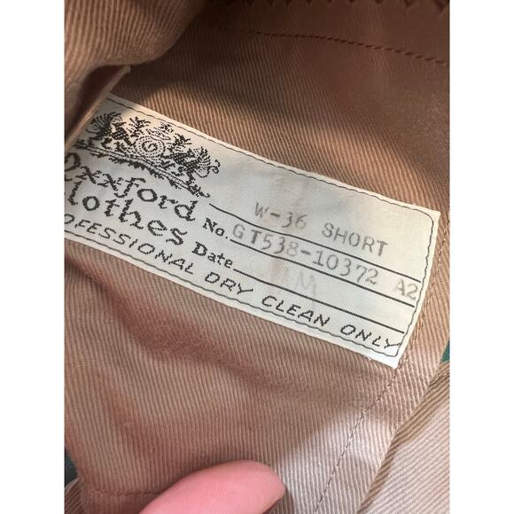 Oxxford Clothes Teal Men's Dress Pants Flat Front Bespoke Size 36 Short - Picture 4 of 14